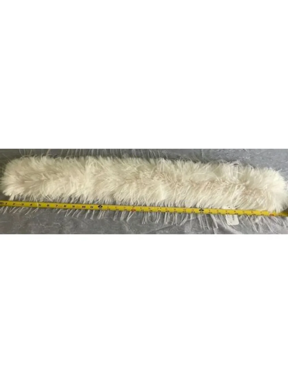 White Faux Feather Scarf